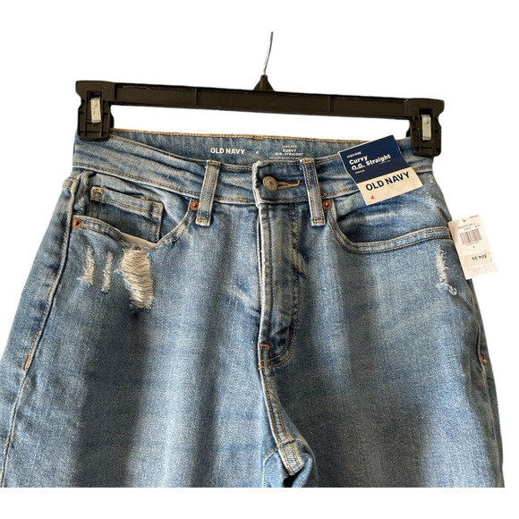 Old Navy Curvy O.G. Straight Ankle Jeans Size 4 High Rise Secret Smooth Pockets - Picture 5 of 10